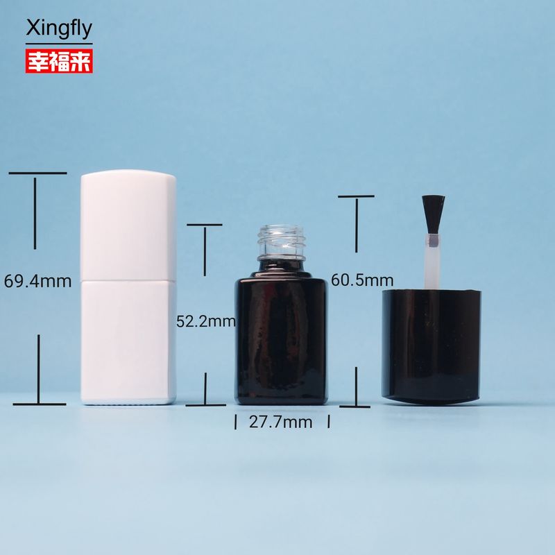 5ml ネイルロングボトル 空き透明ガラス ネイルロングボトル ブラシとキャップ