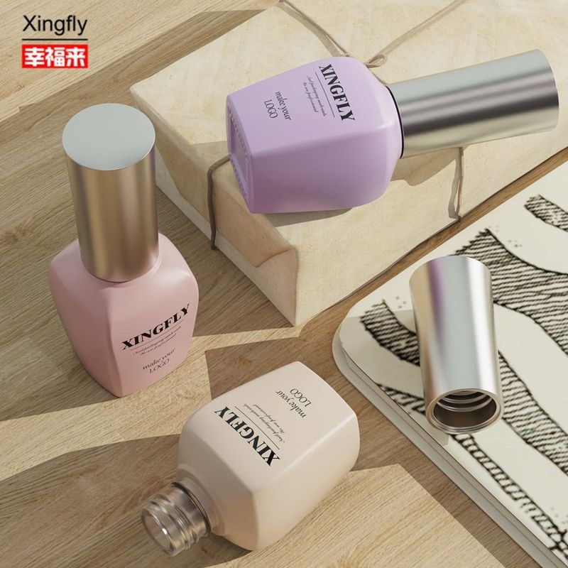 15ml ゲルネイルポーチ ガラスボトル カスタムデザイン 蓋とブラシのネイルポーチのために空です