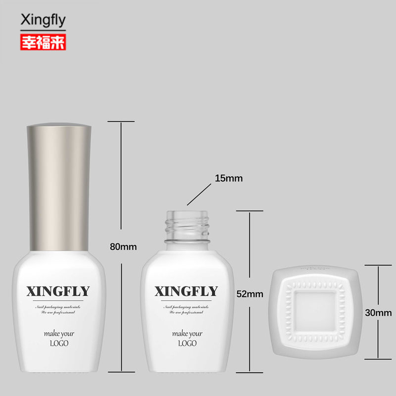 15ml ゲルネイルポーチ ガラスボトル カスタムデザイン 蓋とブラシのネイルポーチのために空です